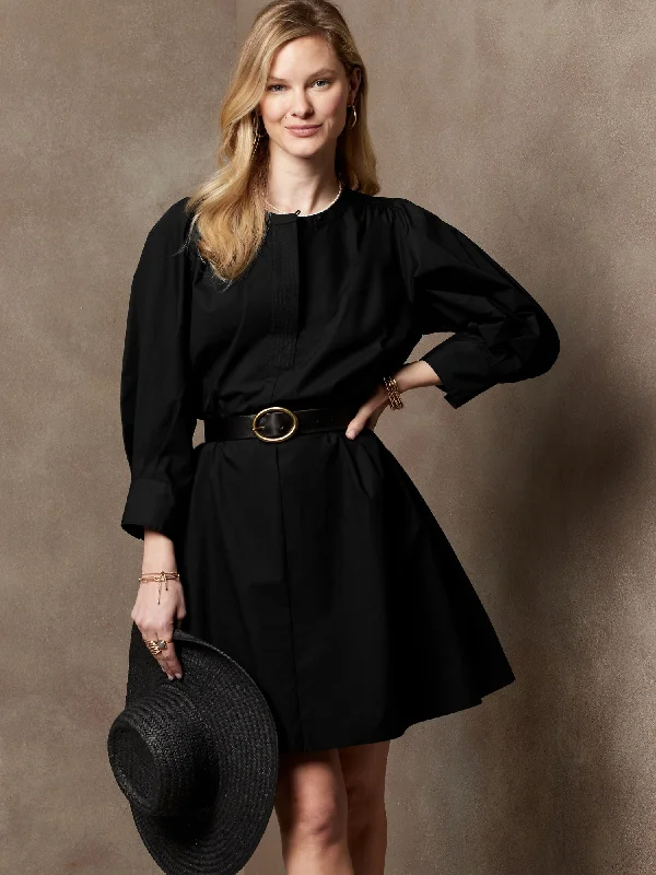 Belted Poplin Dress