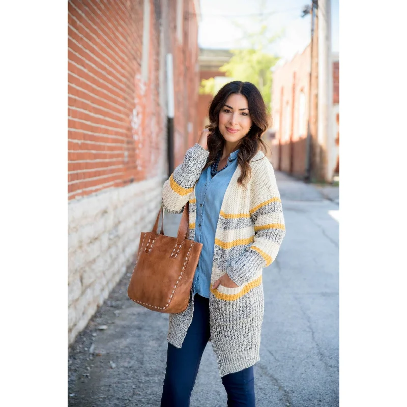 Mustard Knit Mixed Cardigan