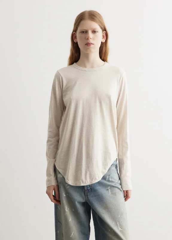 Regular Scoop Hem Long Sleeve T-Shirt