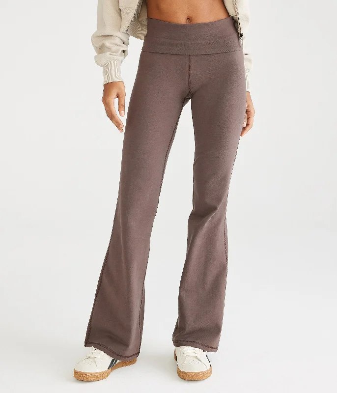 Aeropostale Flare High-Rise Fold-Over Pants