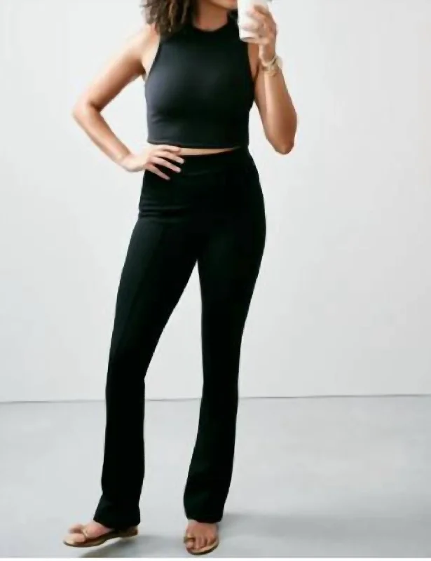 Ponte Micro Flare Pant In Classic Black