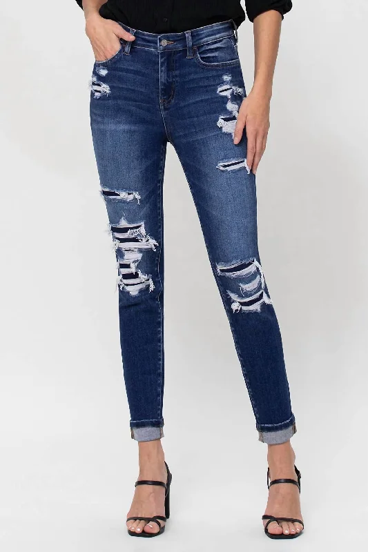 Ugly Betty High Waisted Jean In Dark Wash