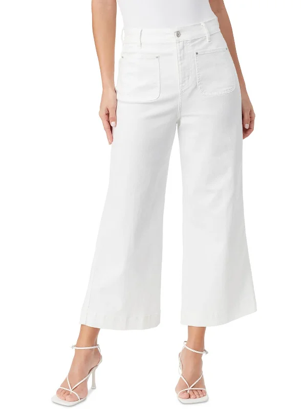 Womens High Rise Denim Wide Leg Jeans