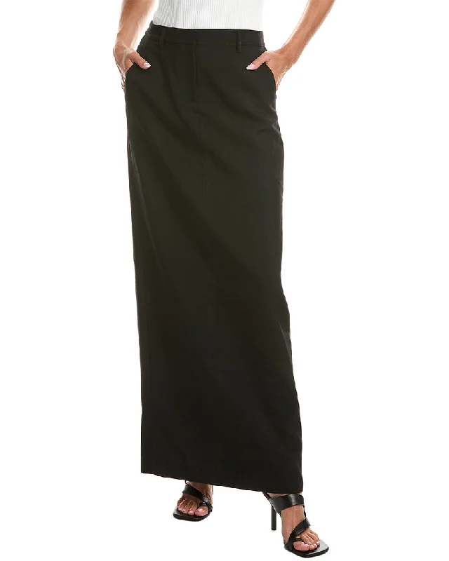 Theory Trouser Wool Maxi Skirt