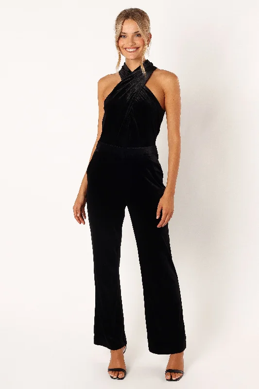 Liberty Velvet Jumpsuit - Black