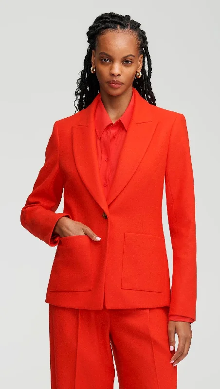 Patch Pocket Blazer in Wool Twill | Scarlet