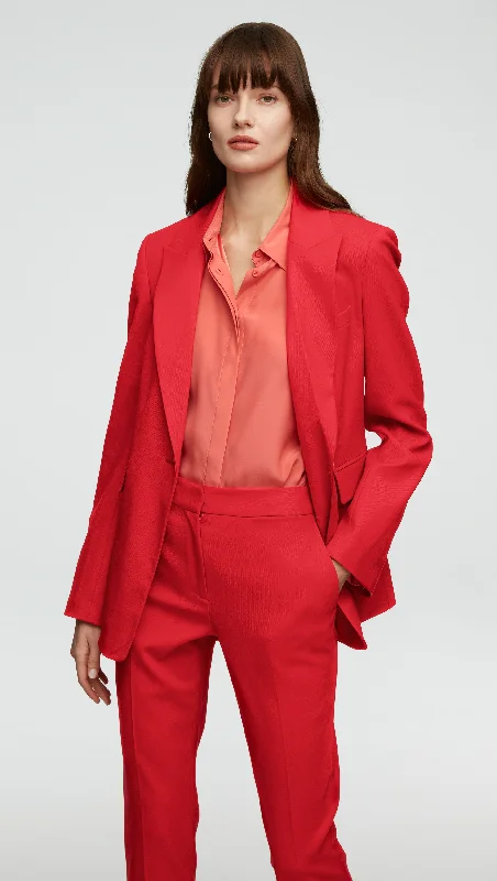 Single Button Blazer in Seasonless Wool | Poppy