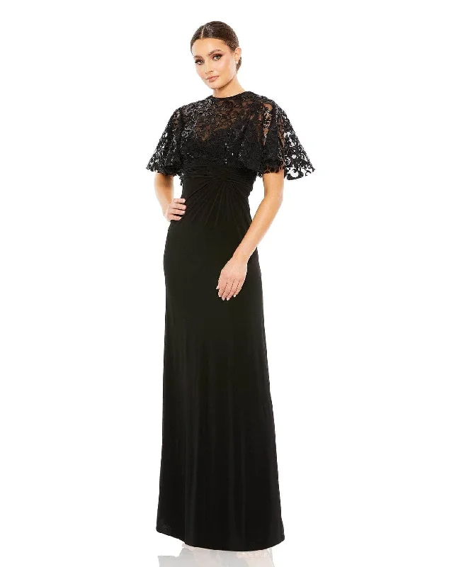 Mac Duggal 68002 - Embroidered Lace Neckline Formal Dress